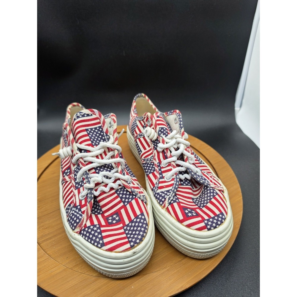 Vintage Bee Fly Womens Size 9 Duke-01 Stars‎ & Stripes Flag Platform Sneaker